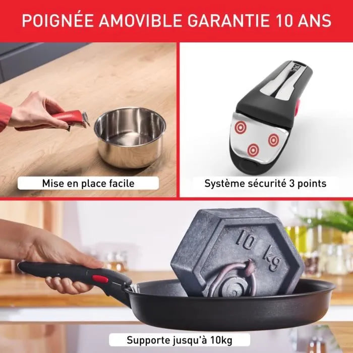 batterie de cuisine tefal , casseroles et poêles 10 pièces